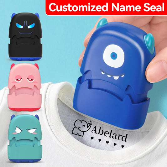 Custom Cartoon Baby Name Stamp Kit - Reusable for Cotton/Modal Clothes
