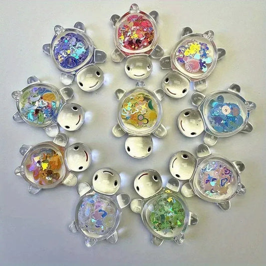 10pcs Glow in The Dark Resin Turtle Figurines Vibrant Colorful Turtle