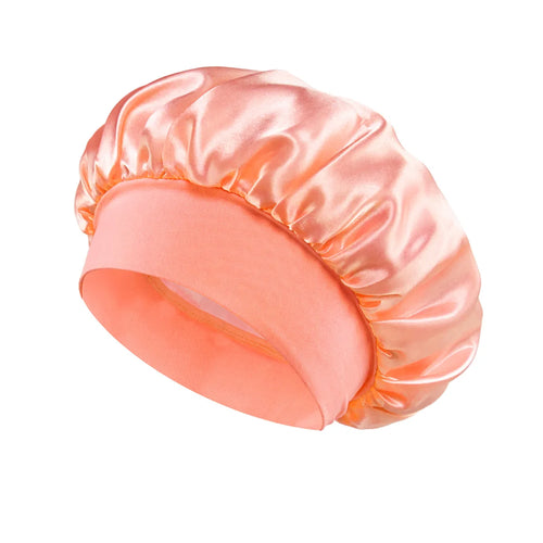 Adjust Solid Satin Bonnet Hair Styling Cap Long Hair Care Women Night