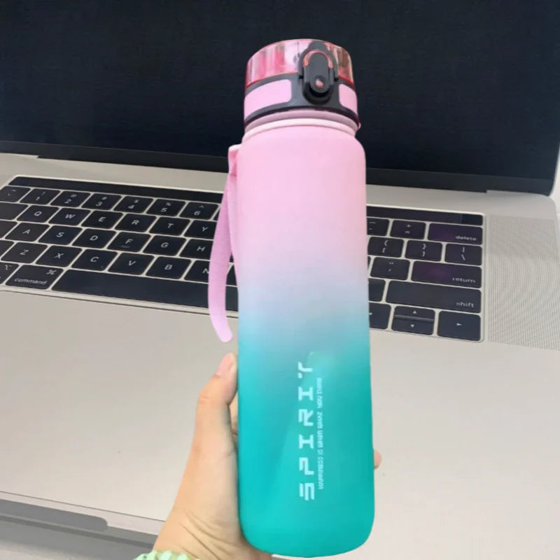 500ML/1000ML Large Capacity Sports Water Bottle Motivational Leak