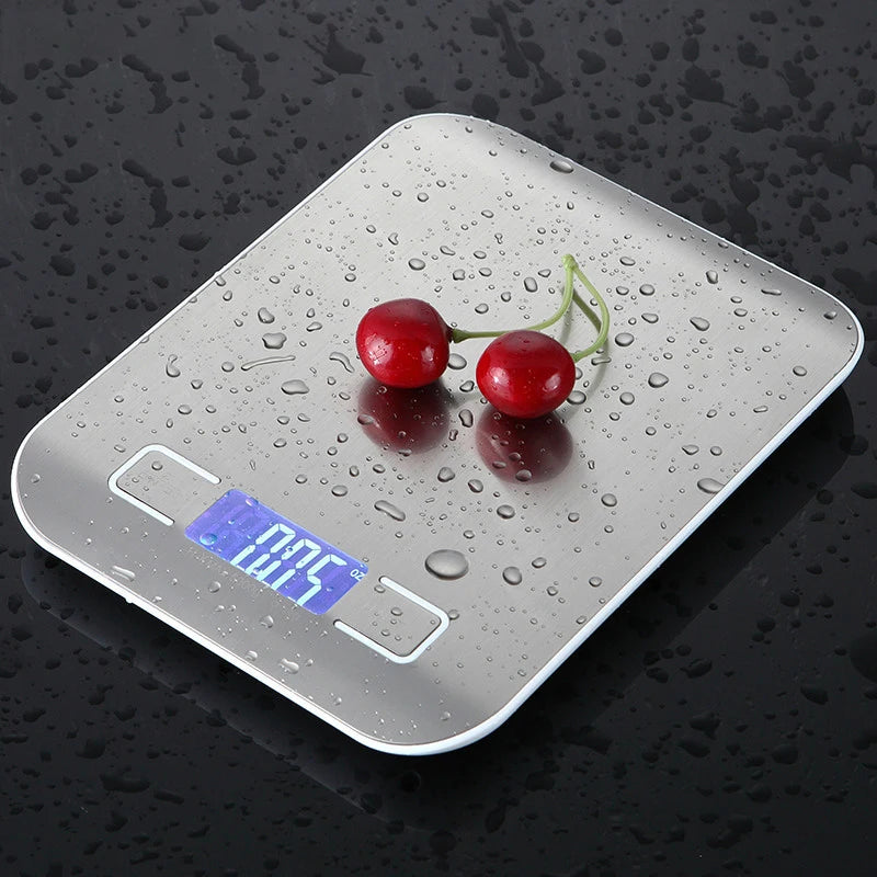 5kg/10kg Rechargeable Kitchen Scale LCD Display Stainless Steel