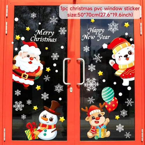Christmas Window Stickers Merry Christmas Decorations for Home 2025