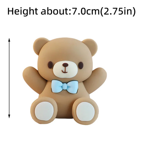 New 3D Bear Cake Topper Baby Shower Bear Decoration Boy Girl Happy 1st