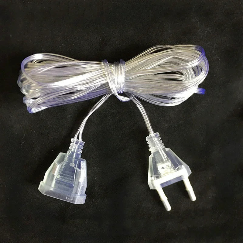 3M 5M Power Extension Cord For EU Plug LED Holiday Light String