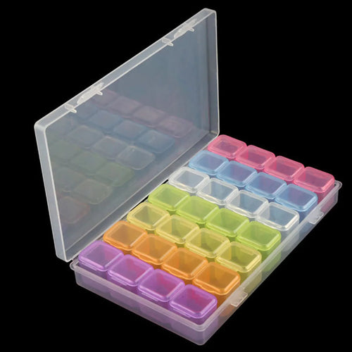 1pc 28/32/48/56/64 Slots Plastic Storage Box, DIY Diamond Painting