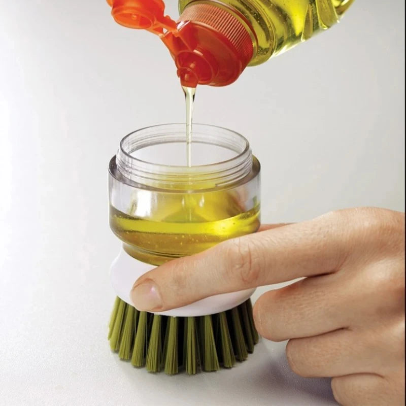 Dish Brush With Soap Dispenser Multi Use Soap Dispensing Scrub Brush