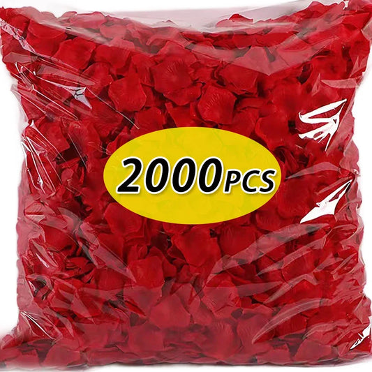2000Pcs Artificial Fake Rose Petals Colorful Simulation Silk Rose