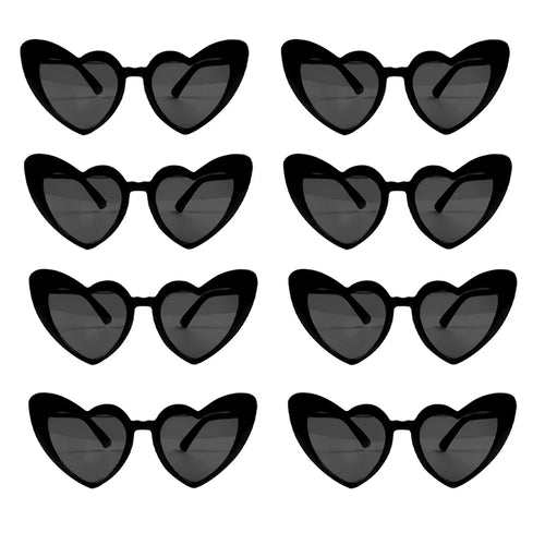 Bachelorette Party Heart Shaped Glasses Black White Pink Avocado Green