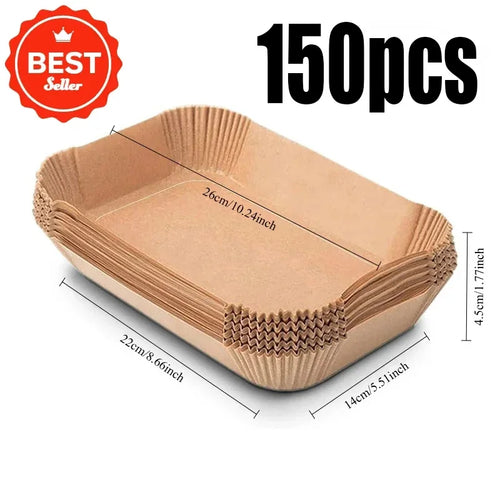 Extra Large Rectangular Paper Air Fryer Liners - Non-Stick, Easy