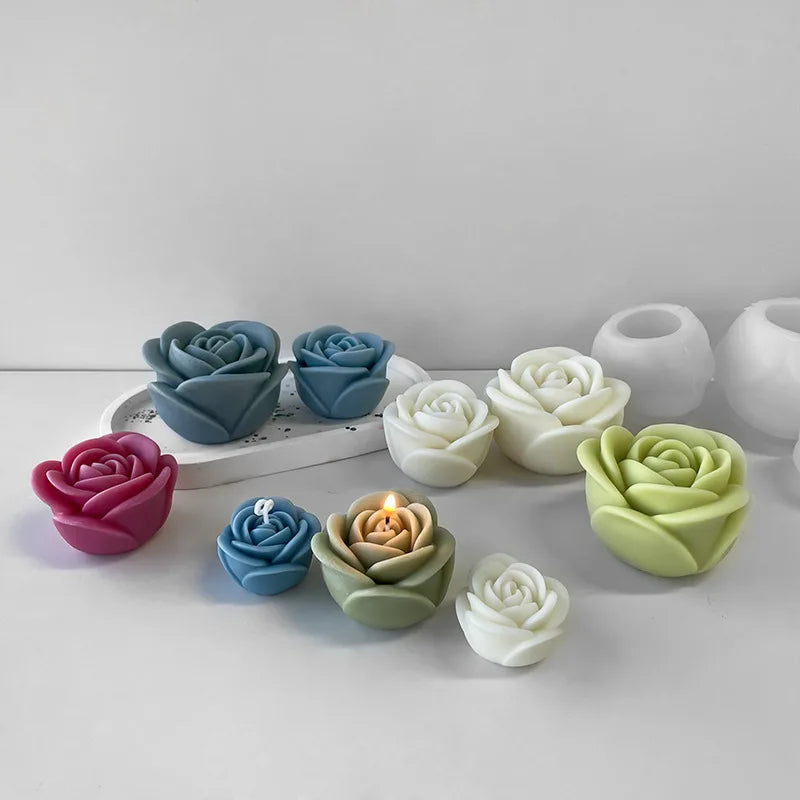 2024 New Flower Silicone Candle Mold 3D Peony Flower Soap Gypsum Resin