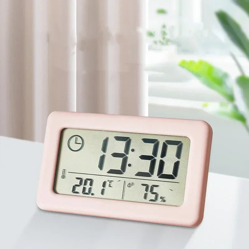 12/24 Hours Wall Clock Thermometer Digital Table Clock Hygrometer