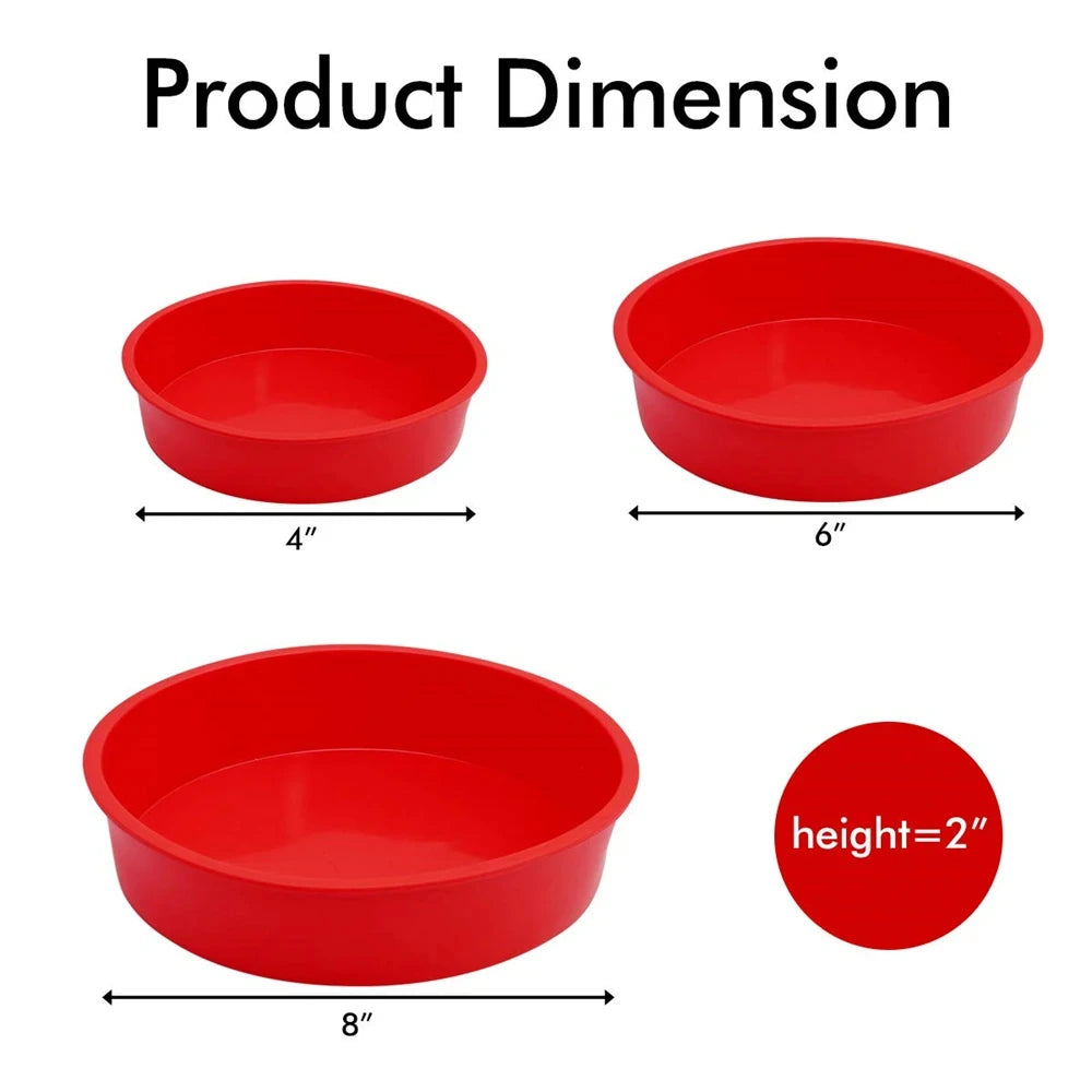 4/6/8inch Silicone Cake Mold Tray Pans Round Baking Mold Kitchen