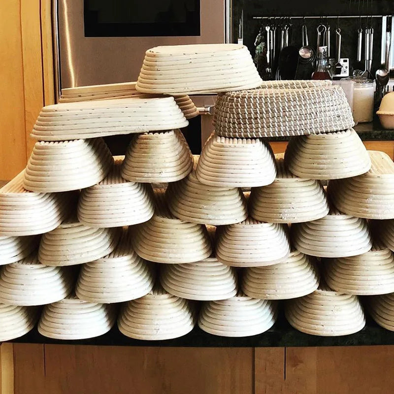 UPORS Rattan Bread Proofing Basket Natural Oval Rattan Wicker Dough