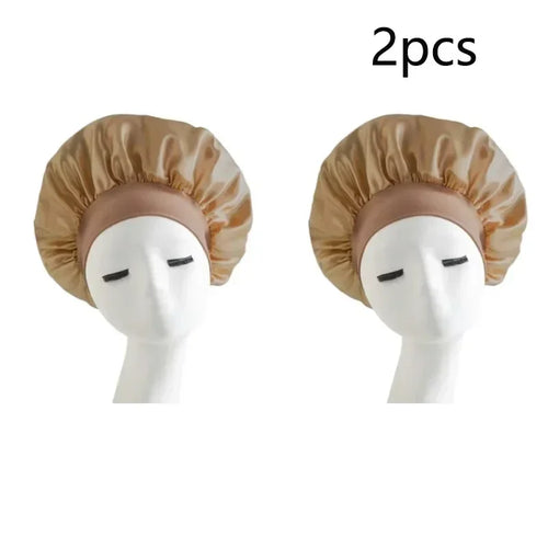 Bonnet Sleeping Cap Nightcap High Elastic Wide Brim Satin Night Hat