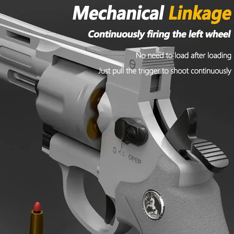 Continuous Firing ZP5 357 Revolver Launcher Pistol Soft Dart Bullet