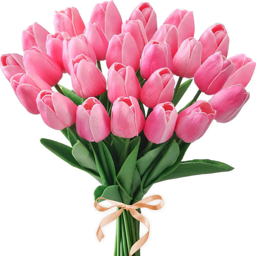 10Pcs Artificial Flower Realistic Touch Tulip Scrapbooking Vase Home