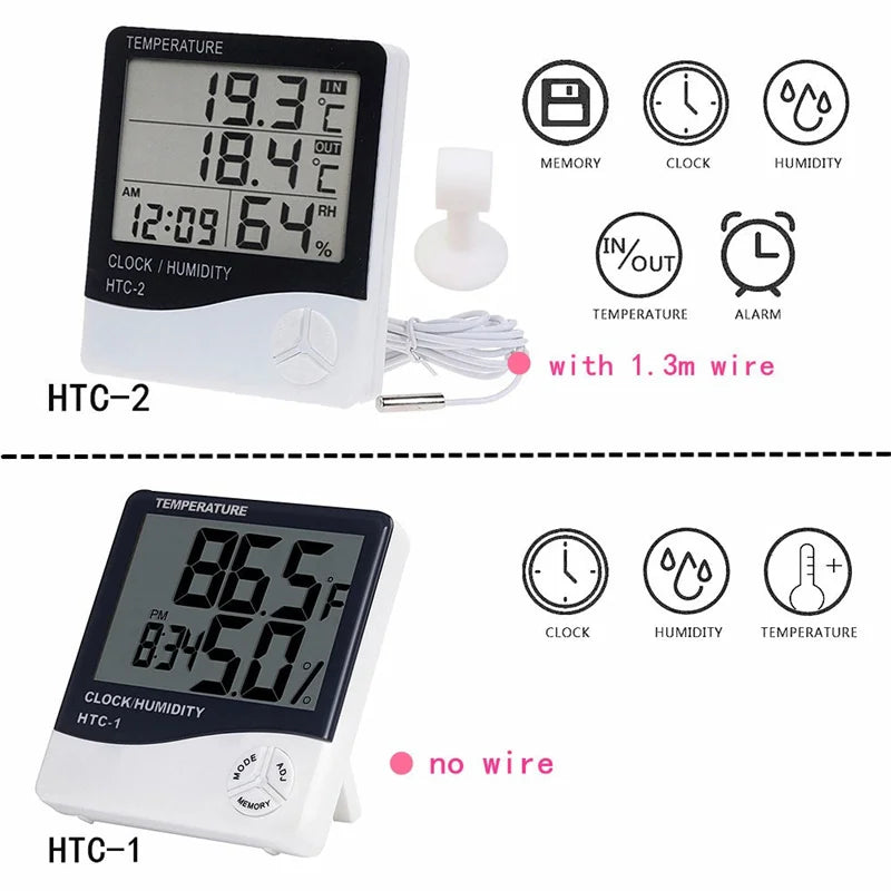 HTC-1 HTC-2 LCD Electronic Digital Temperature Humidity Meter Home