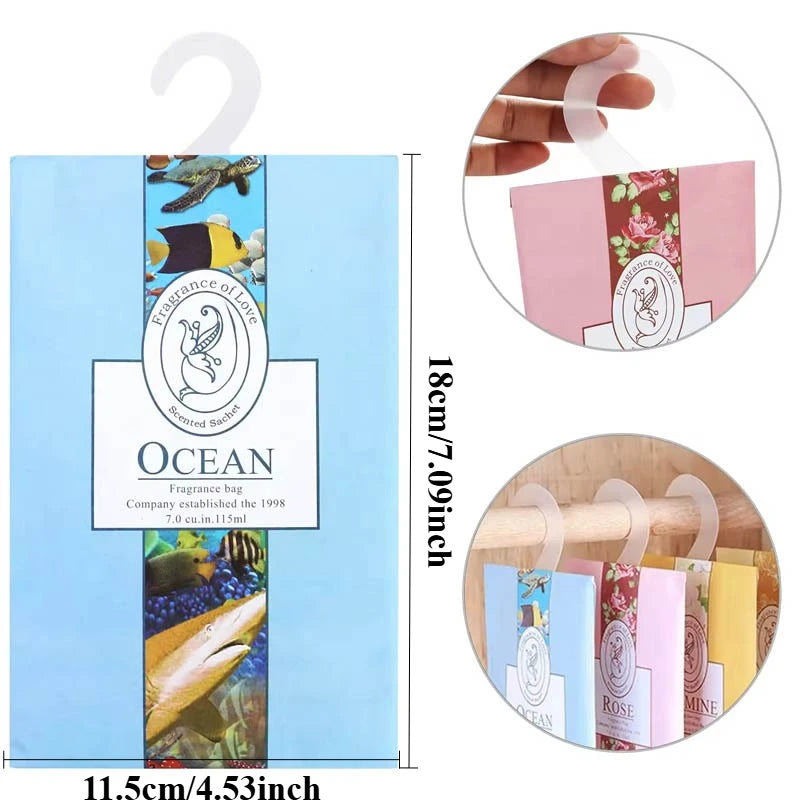 5pcs Natural Jasmine Rose Lavender Hanging Freshener - Long-Lasting