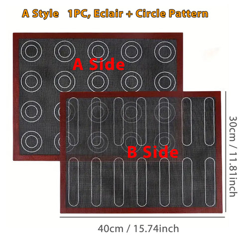 Perforated Silicone Baking Mat, with Puff & Round Patterns, Reusable