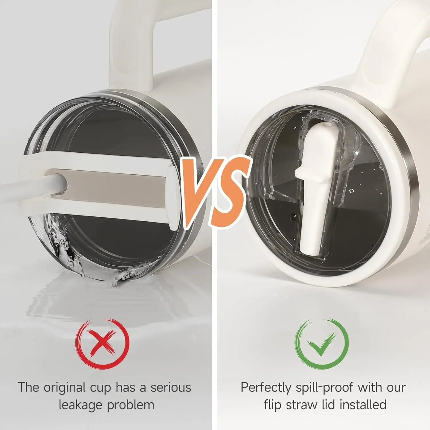 40oz Lid for Stanley Flip Straw Leak Proof Spill-proof Cup Cover