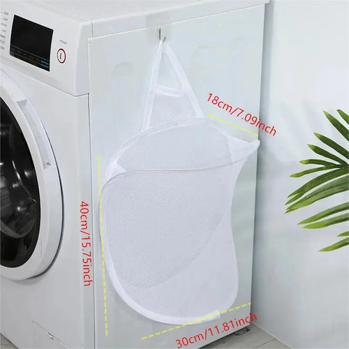 Portable Mesh Pop Up Laundry Hamper Wide Opening Breathable
