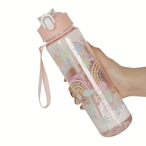 1pc 750ml 23OZ cartoon car series plastic water bottle, multiple