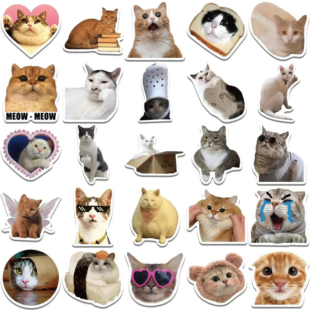 10/30/50PCS Kawaii Love Cat PVC Sticker Aesthetic Children's Korean