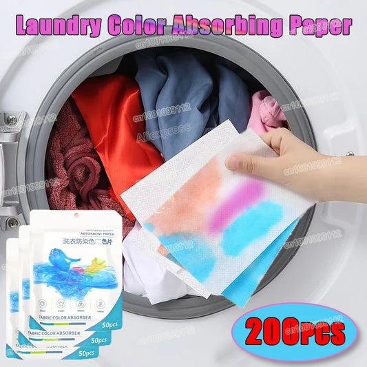 50/100/200PCS Laundry Color Absorbing Paper Anti-dyeing Laundry