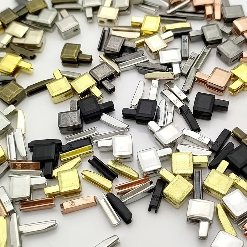 20-Piece Set Premium Metal Zipper Heads Gold Silver Bronze Black -