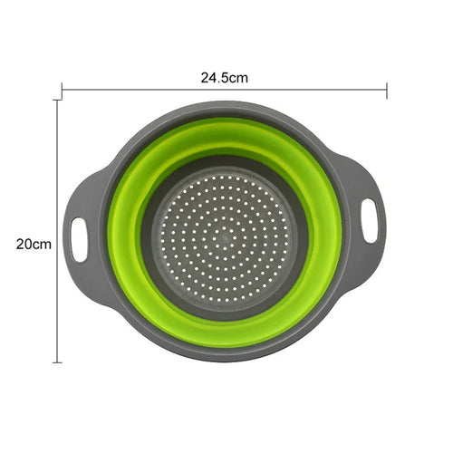1/2pcs Silicone Round Folding Vegetable Fruits Washing Drain Basket