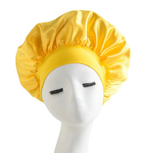 Bonnet Sleeping Cap Nightcap High Elastic Wide Brim Satin Night Hat