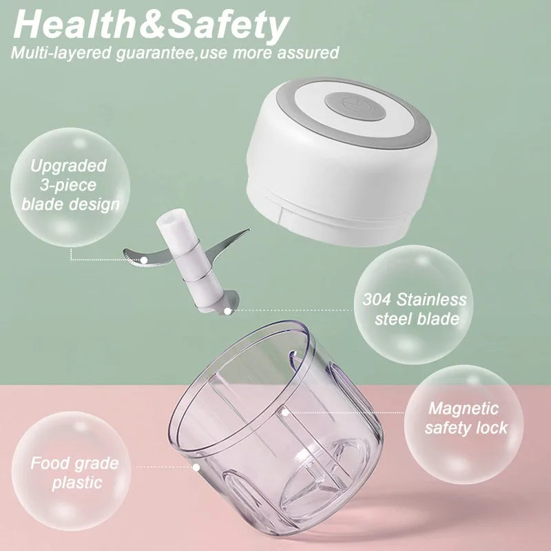 250ML Electric Garlic Grinder Household Multifunctional Meat Grinder
