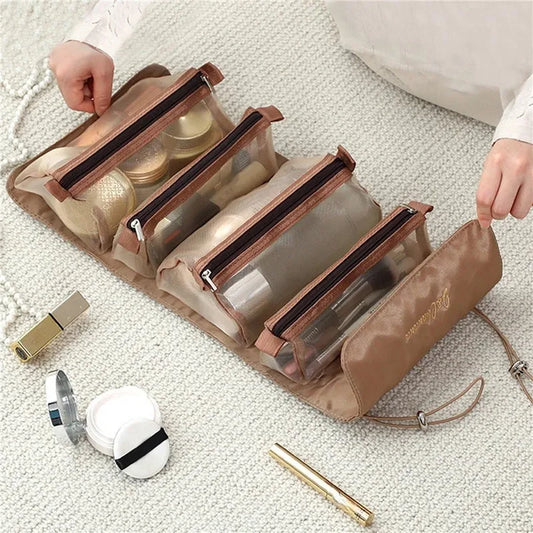 Detachable Cosmetic Bag Portable Large Capacity 4 in 1 Makeup Bags