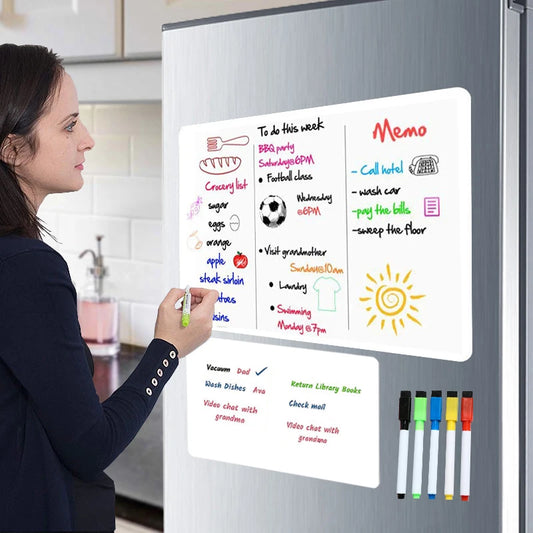 A3+A4 Magnetic Dry Erase Board Fridge Markers WhiteBoard Sheet Kitchen