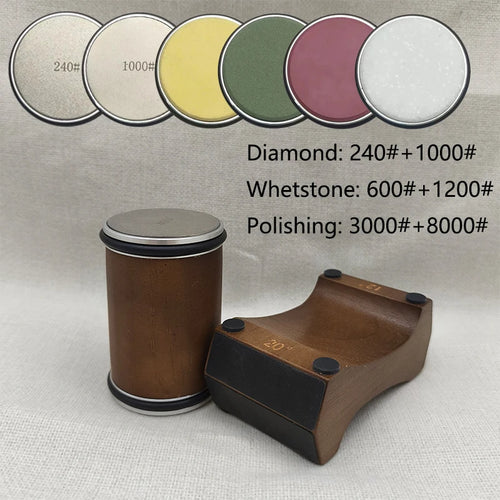 2025 New Design Rolling Knife Sharpener 4 Angle 12/15/18/20 Wooden