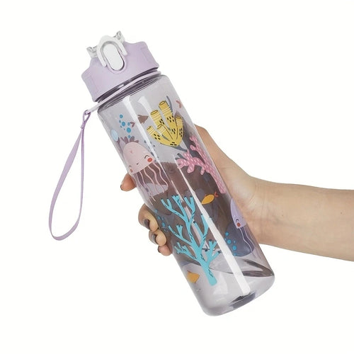 1pc 750ml 23OZ cartoon car series plastic water bottle, multiple