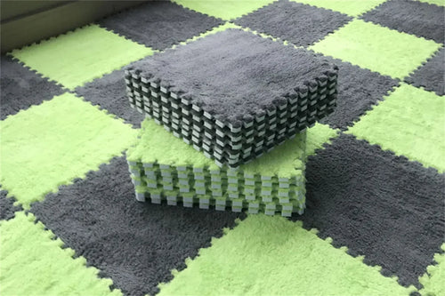 30*30CM Soft Plush Children Kids Rug Play Mat Puzzle Carpet Warm