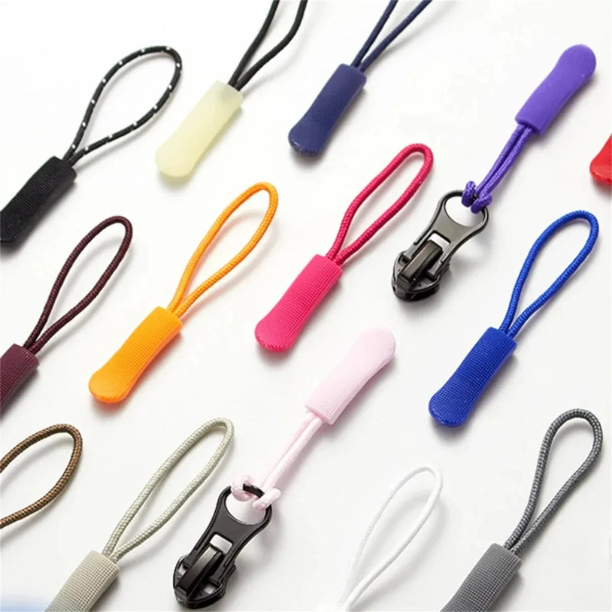 20 Pcs Zipper Tail Rope Clothing Plastic Zipper Head Zipper Rope Bag
