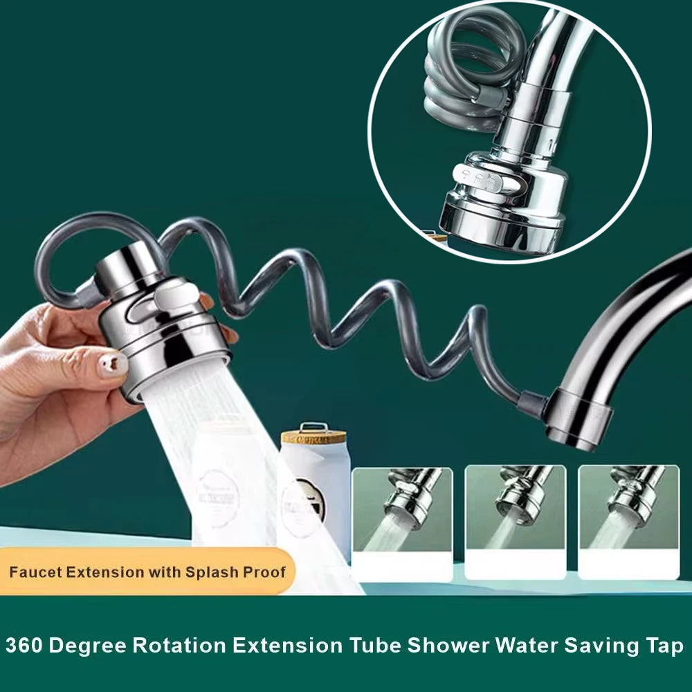 New 3 Modes Sink Faucet 360 Degree Rotation Filter Extension Tube