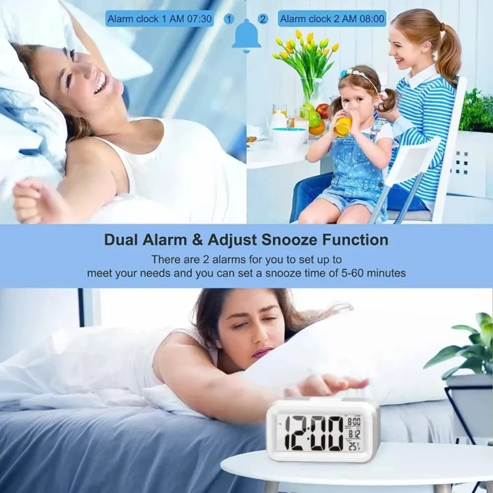 1pc LED Multifunction Digital Alarm Clock  Electronic Backlight Table