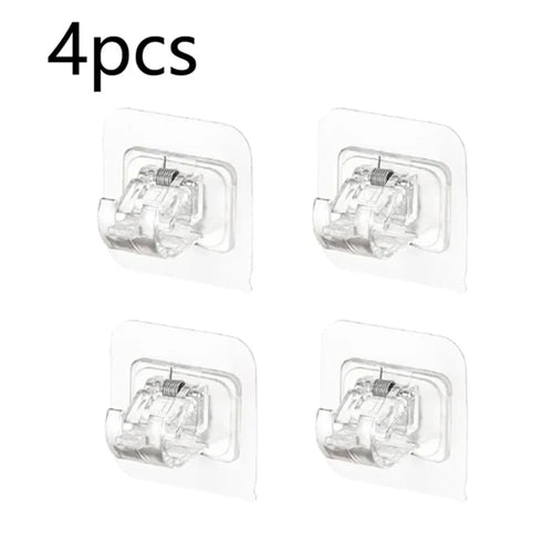 Set of 2/4/8 Self Adhesive Hooks Punch-free Curtain Rod Clip Hook