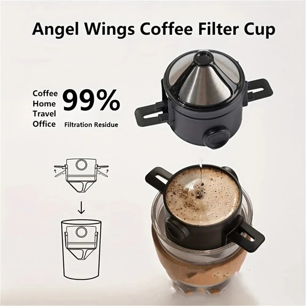 Foldable Coffee Filter Stainless Steel Easy Clean Reusable Coffee