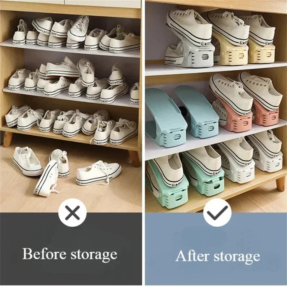 10 Pcs Adjustable Shoe Stacker Shoe Slots Organizer Shoe Slots Space