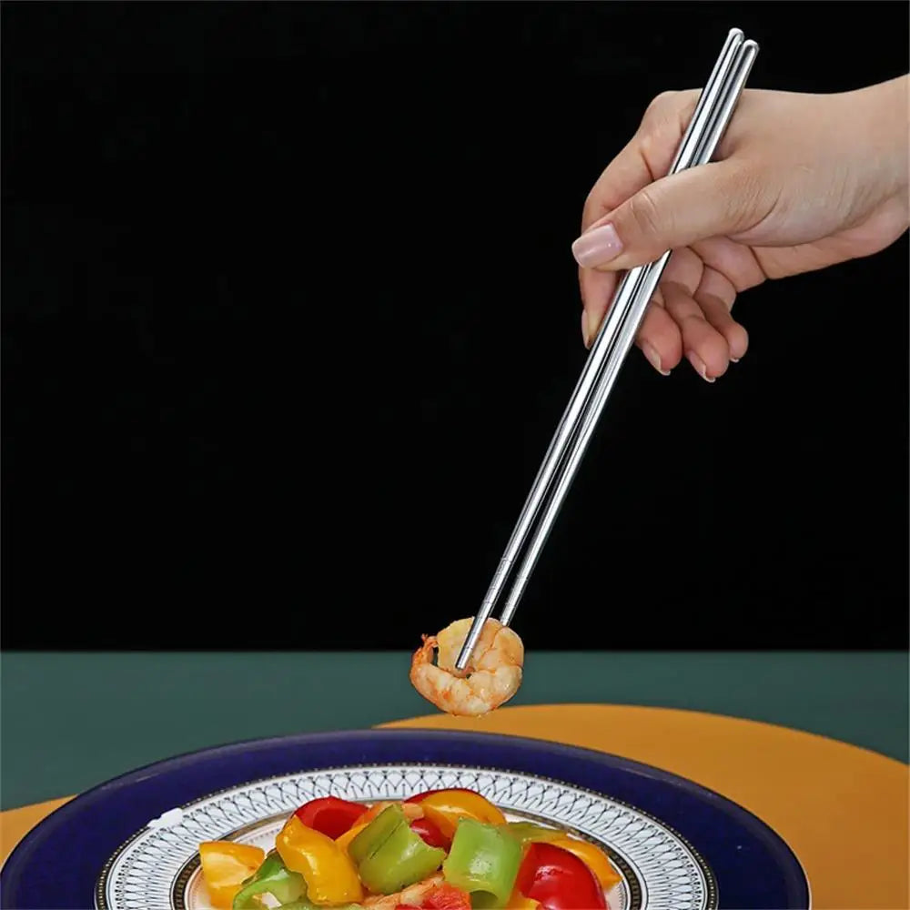 1/2/5 Pairs Chinese Chopsticks Stainless Steel Non-slip Sushi