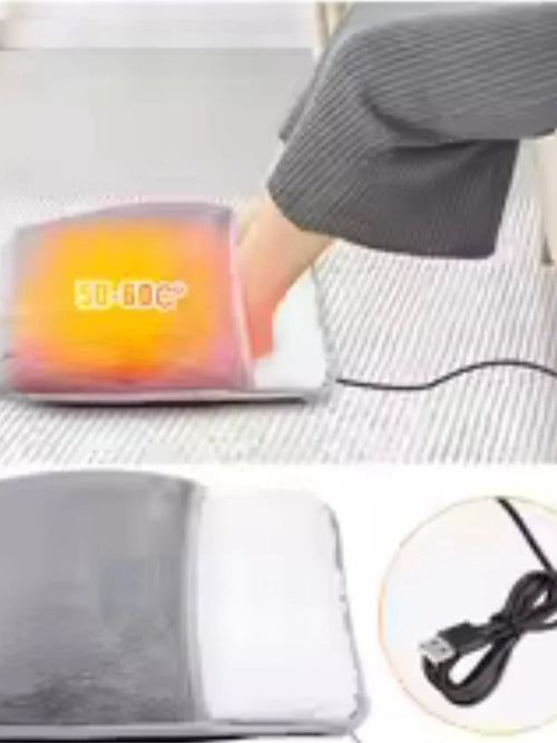 Winter Electric Foot Heating Pad USB Charging Soft Plush Washable Foot