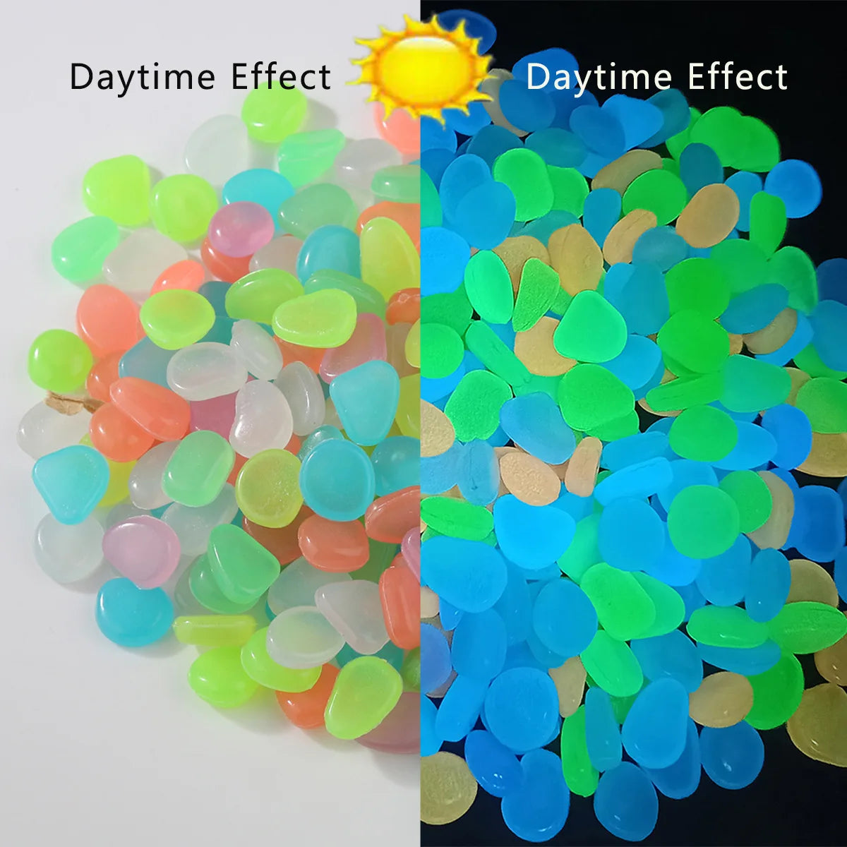 100PCSLuminous stone garden fish tank landscape glow-in-the-dark stone