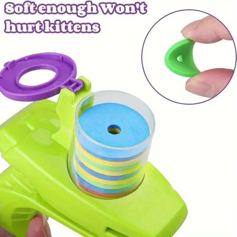 Mini Carrot Flying Disc Launcher Toy, Chew Proof Durable, Catnip Bell