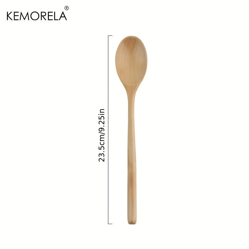 4PCS Wooden Spoon Kitchen Korean Style Natural Wood Soup Tableware