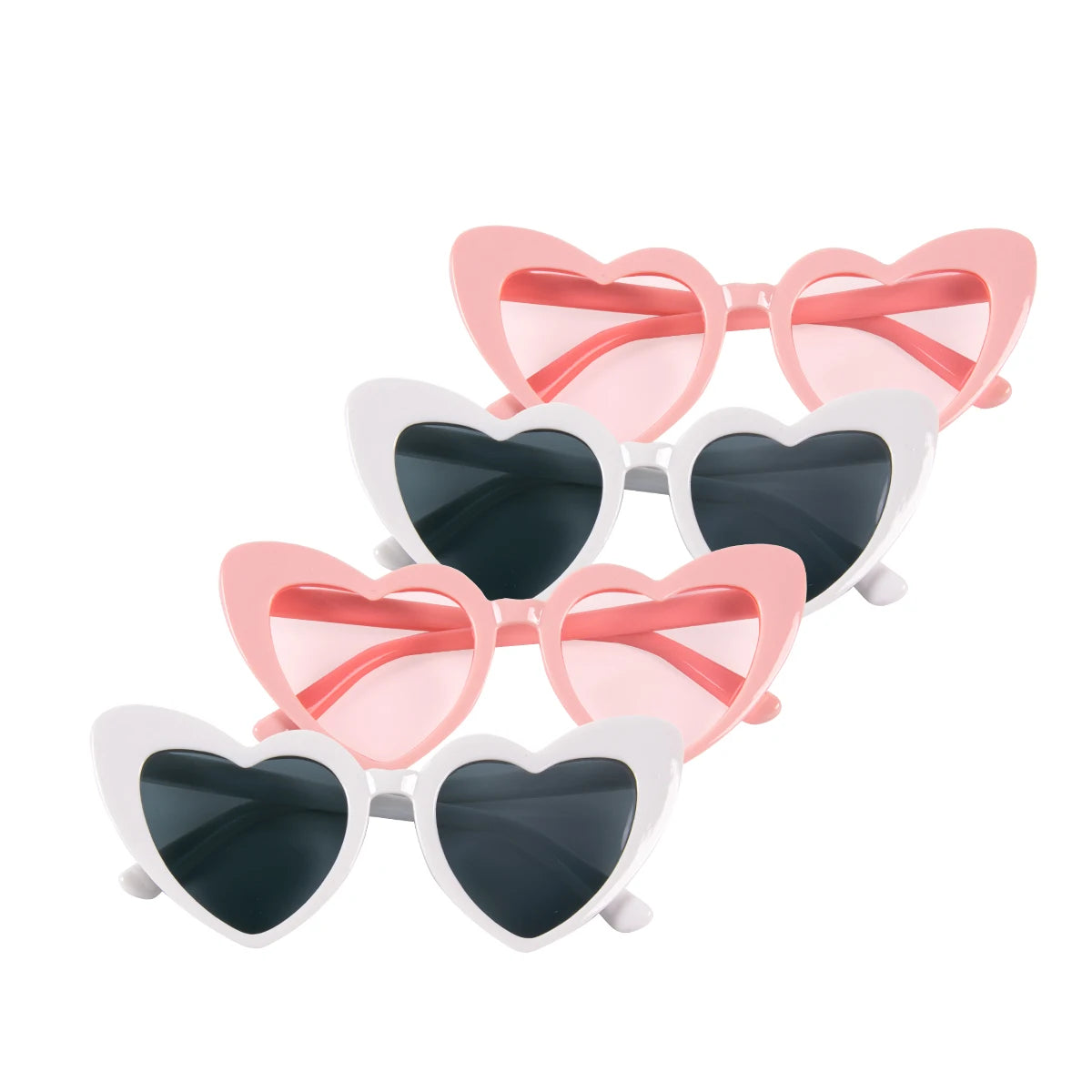 Bachelorette Party Heart Shaped Glasses Black White Pink Avocado Green