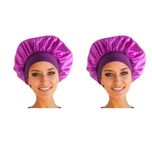 Bonnet Sleeping Cap Nightcap High Elastic Wide Brim Satin Night Hat